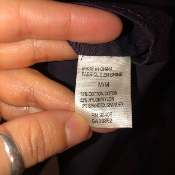 Theory Shirt Purple Pleated Button Down Top - Picture 6 of 10